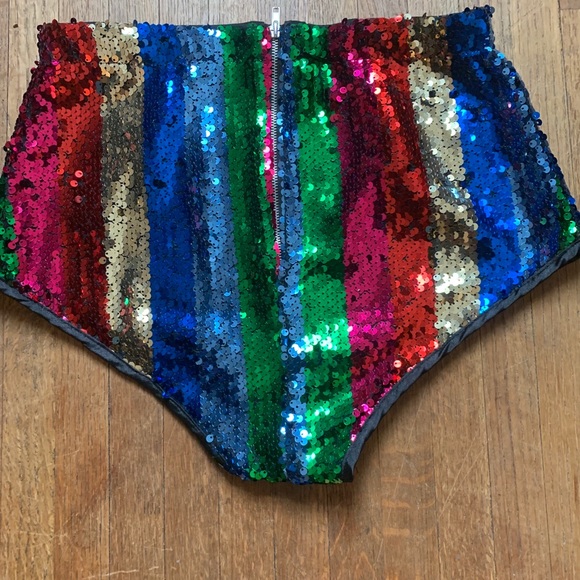 Elsie&Fred Rainbow sequined high cut shorts - Picture 2 of 2